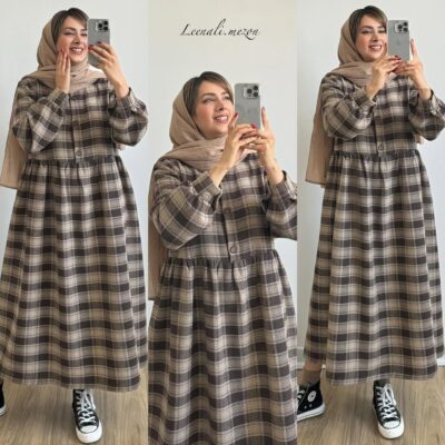 پیراهن چهارخونه نسکافه